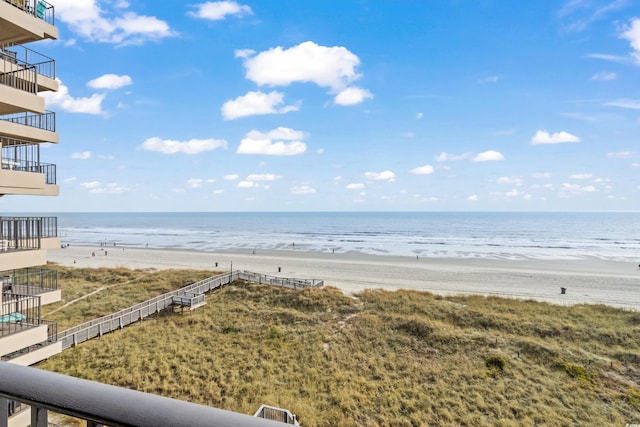 property view of water with a beach view