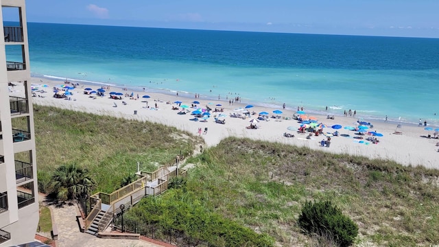 water view featuring a beach view