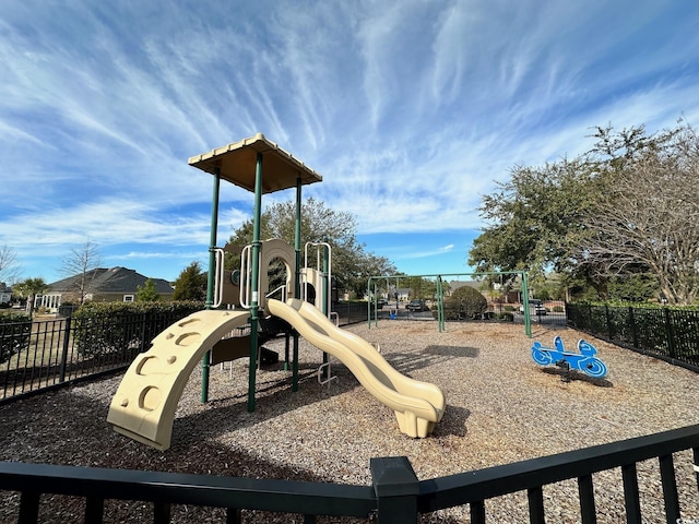 community play area featuring fence