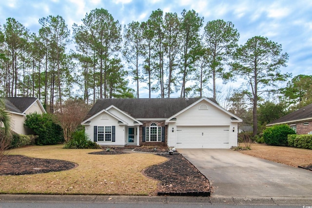 single story home featuring a garage