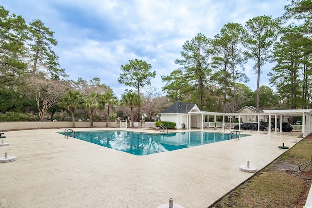 view of pool featuring a patio area