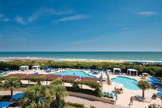 6550 Anterselva Dr, Myrtle Beach, SC 29572 - drone / aerial view of a nearby body of water and a pool