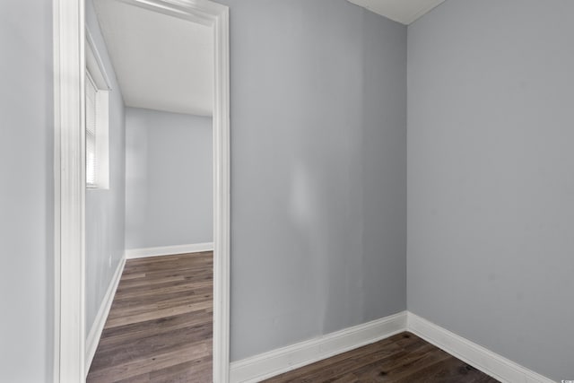 empty room featuring dark hardwood / wood-style floors