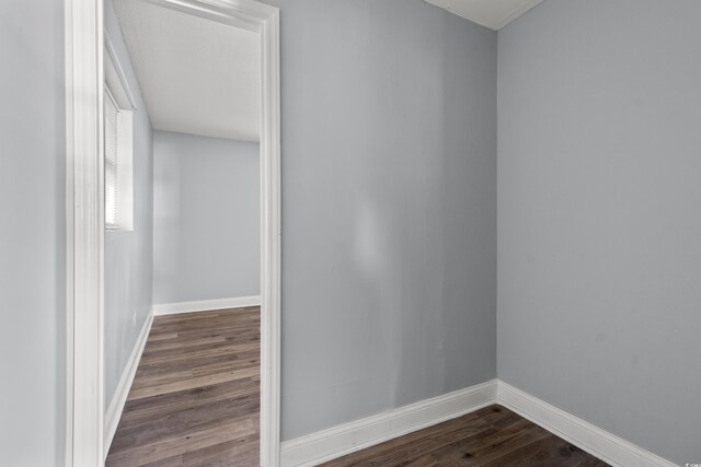 empty room featuring ceiling fan and dark hardwood / wood-style floors