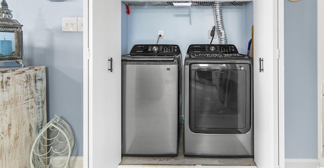 laundry room featuring washing machine and dryer