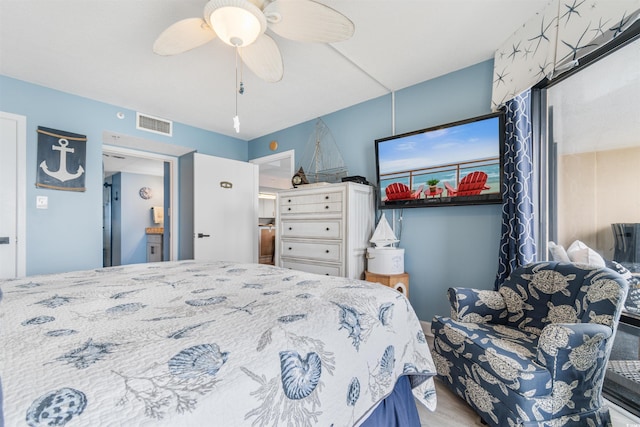 bedroom with ceiling fan