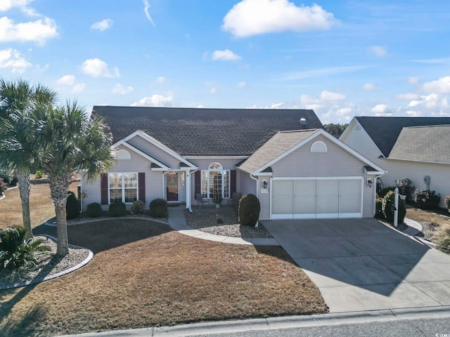 single story home featuring a garage