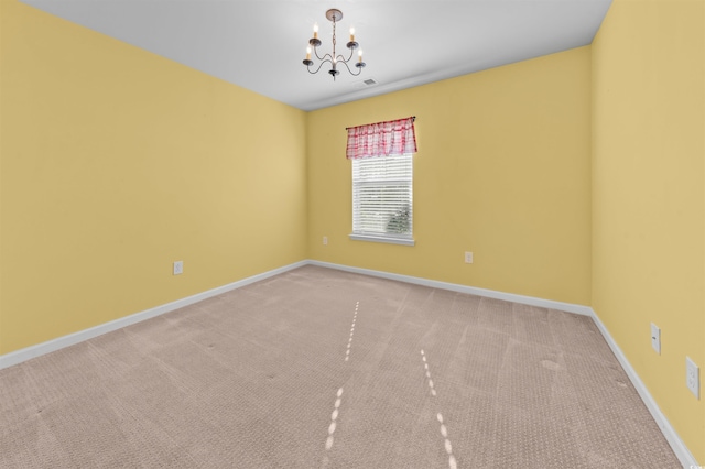 4463 Livorn Loop Unit 4463, Myrtle Beach, SC 29579 - carpeted empty room featuring visible vents, baseboards, and a notable chandelier