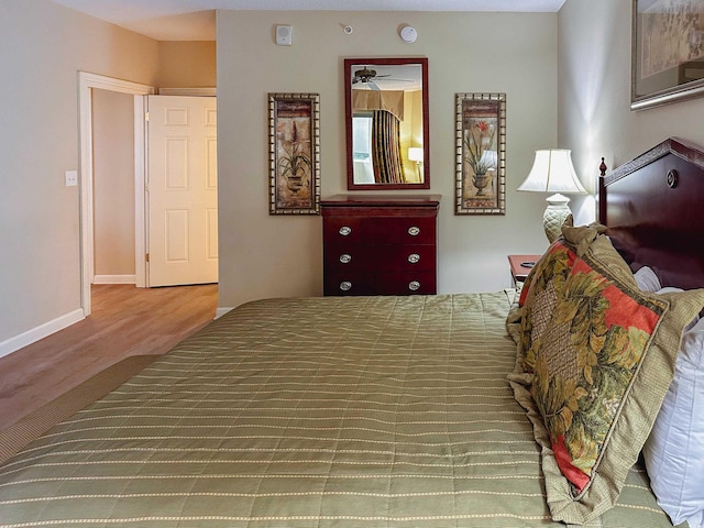 bedroom featuring hardwood / wood-style floors