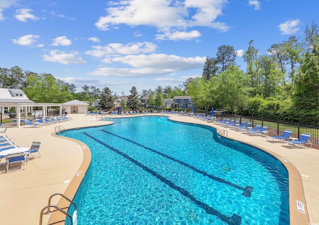 view of pool featuring a patio area