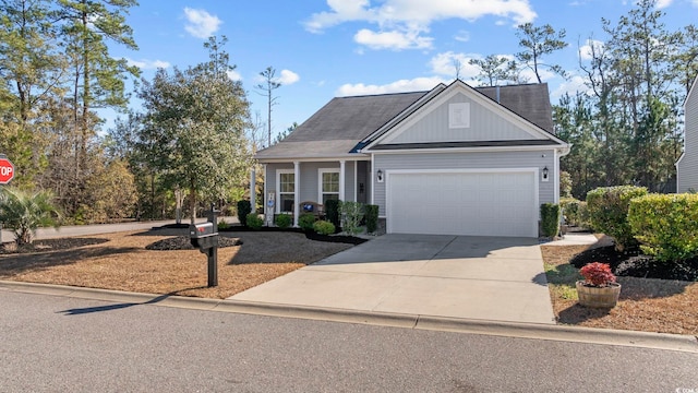 view of front of house with a garage