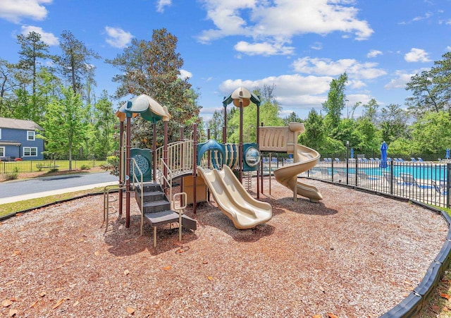 view of play area with a community pool