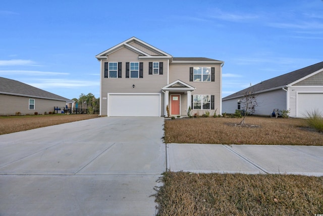 front of property featuring a garage