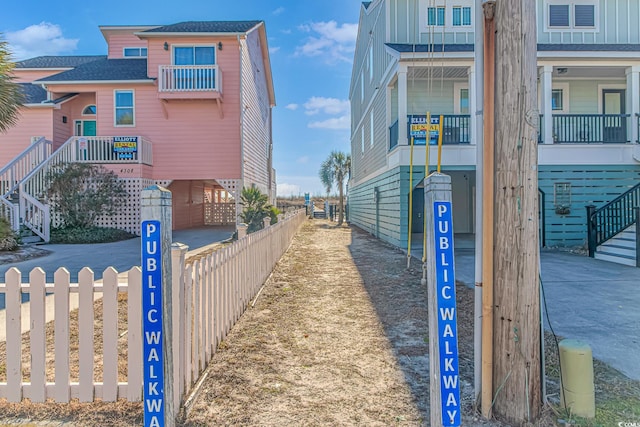 exterior space featuring fence