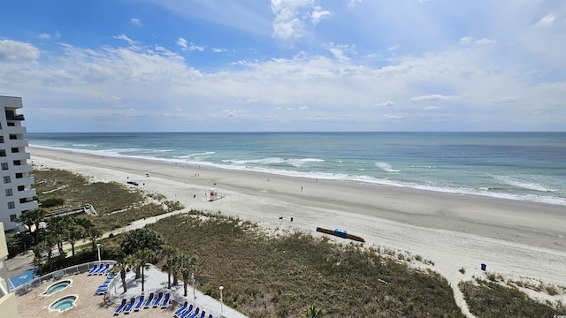 water view featuring a beach view