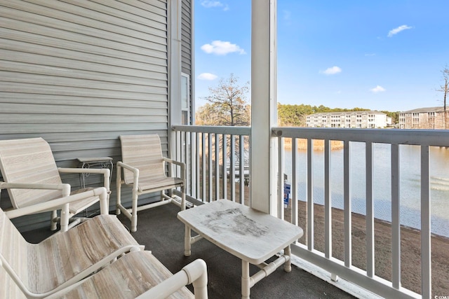 balcony with a water view