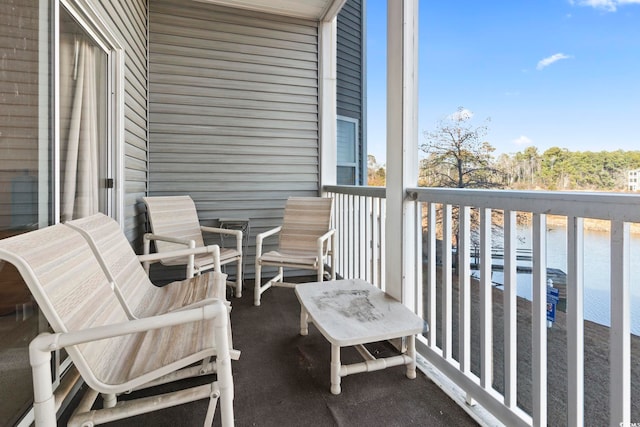 balcony with a water view