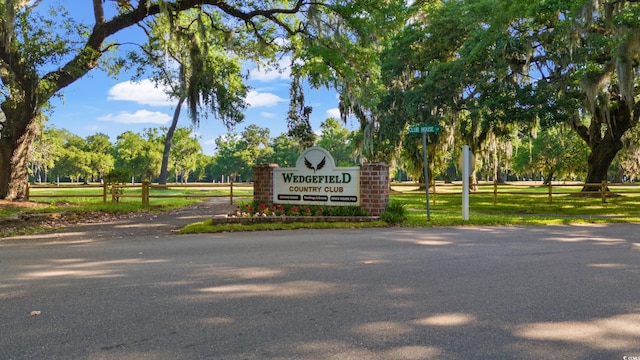 view of community sign