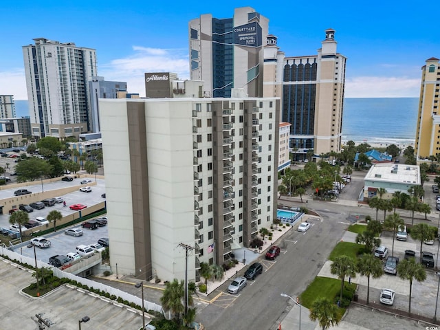 property's view of city featuring a water view