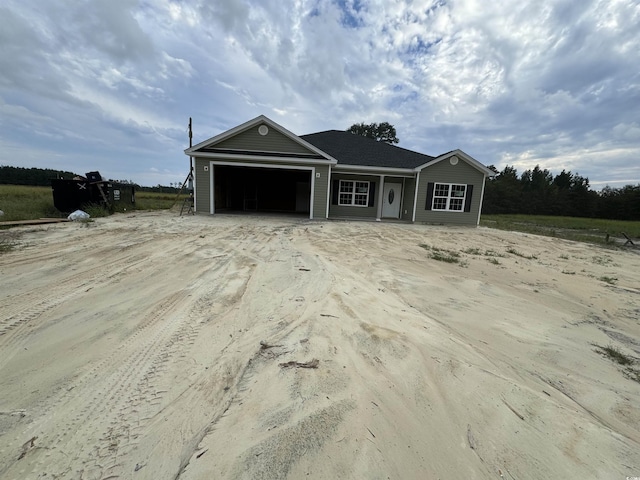 view of front of house with a garage