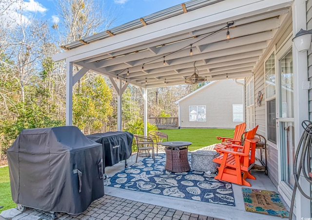 view of patio / terrace with area for grilling