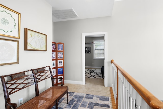 living area with carpet floors