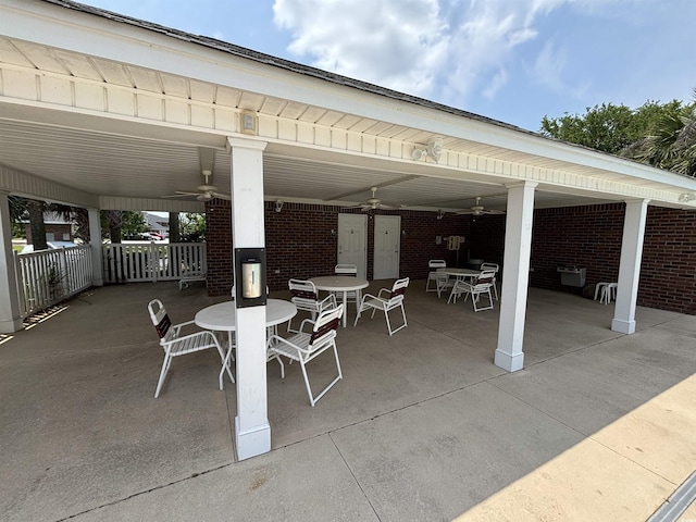 view of patio / terrace with ceiling fan