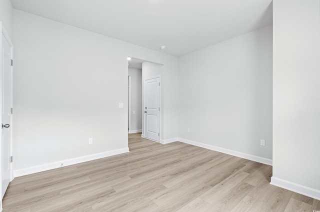 empty room featuring light hardwood / wood-style floors