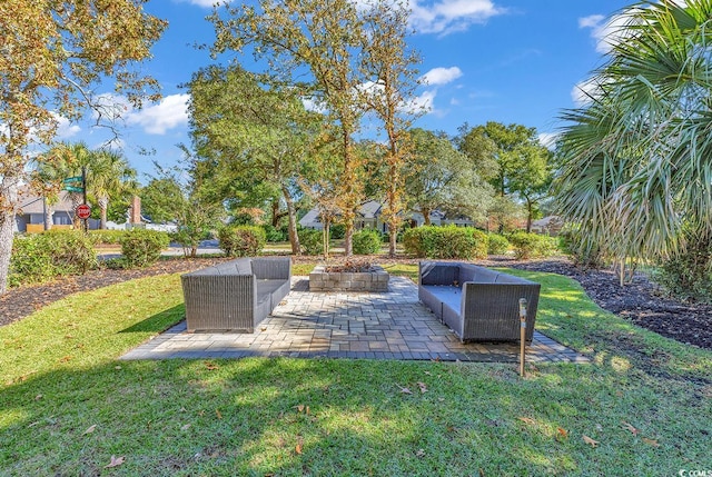 view of yard with a patio area