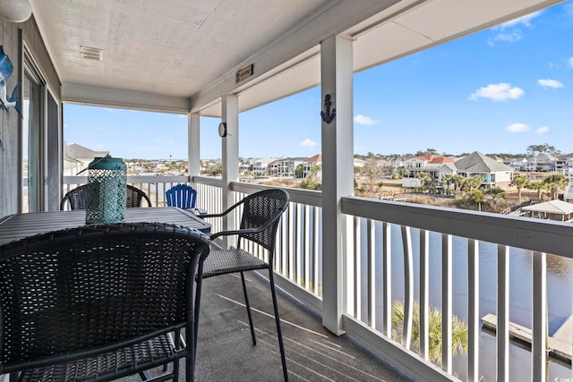 balcony with a water view