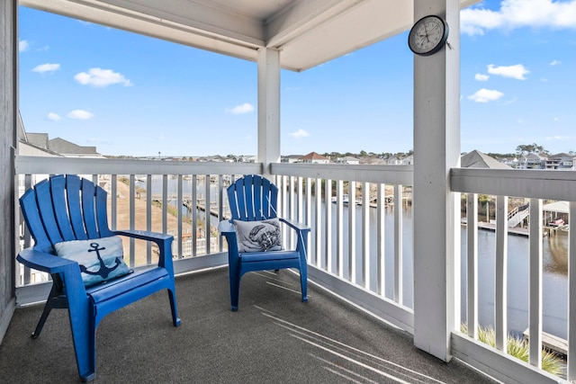 balcony with a water view