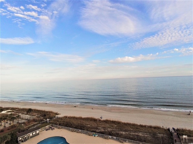 water view featuring a beach view