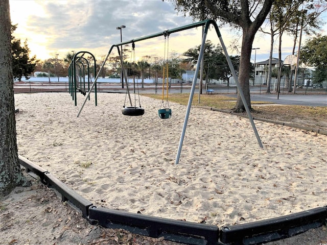 view of playground at dusk