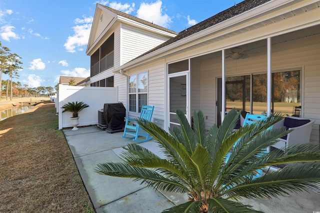 view of patio / terrace with grilling area and central AC