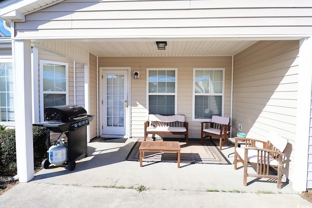 view of patio featuring grilling area