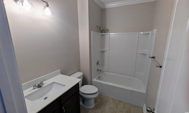 135 Parmelee Dr Unit D, Murrells Inlet, SC 29576 - bathroom with toilet, ornamental molding, vanity, and washtub / shower combination
