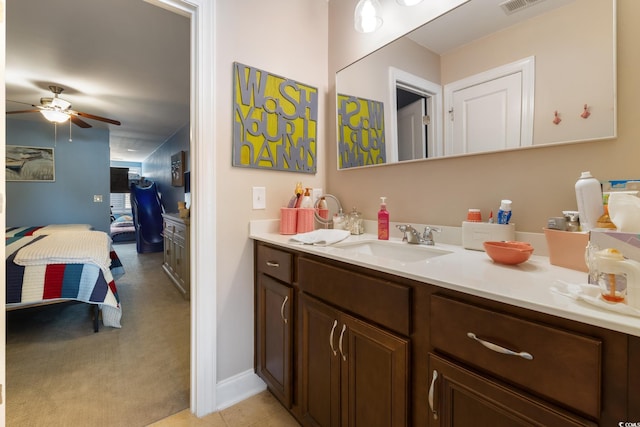 135 Parmelee Dr Unit D, Murrells Inlet, SC 29576 - bathroom with vanity, ceiling fan, ensuite bath, and baseboards