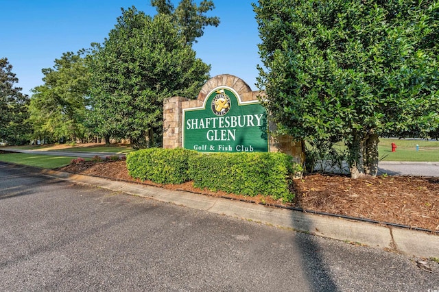 view of community sign