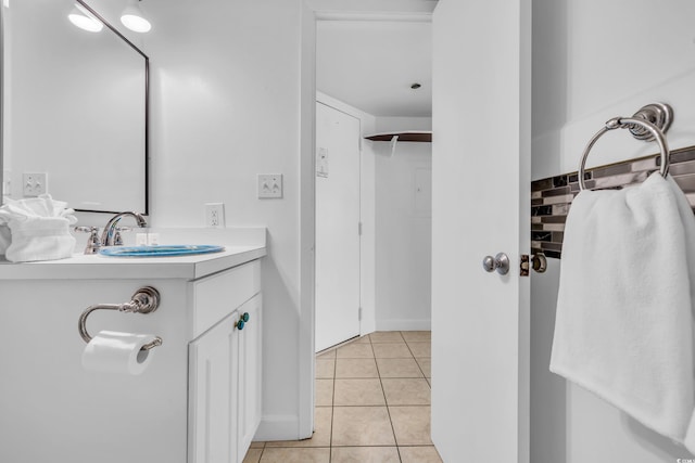 bathroom featuring vanity and tile patterned floors