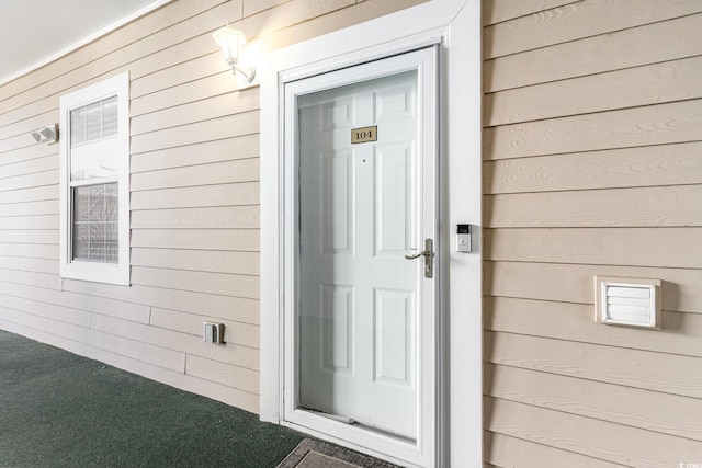 view of doorway to property