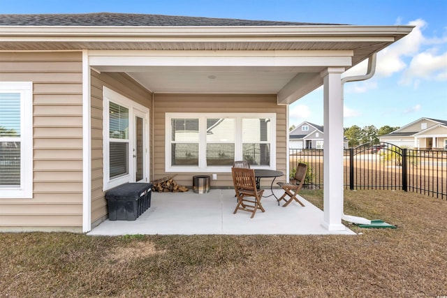 view of patio / terrace with fence