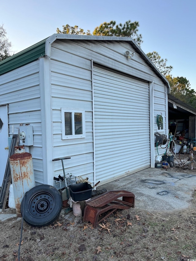 view of garage