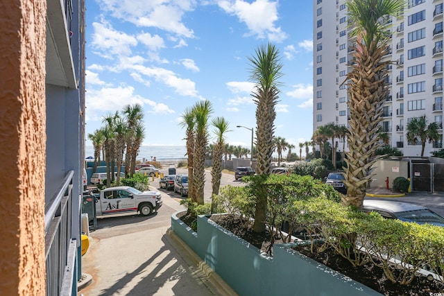 view of road featuring a water view