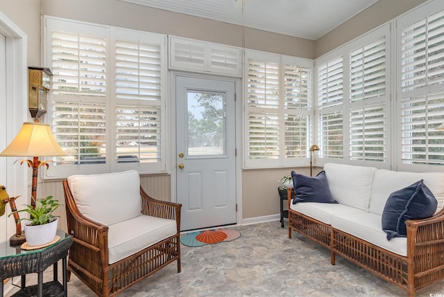 sitting room featuring a wealth of natural light