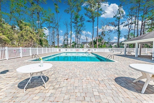 view of pool featuring a patio