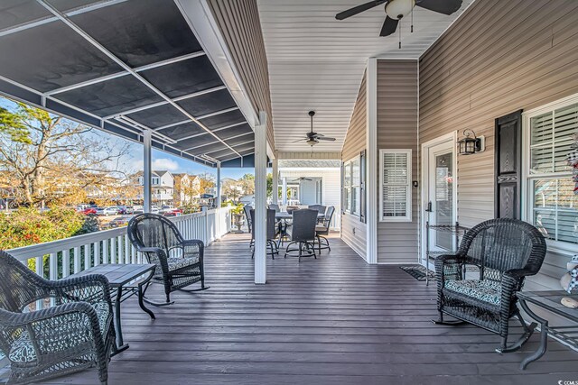 6001-1909 S Kings Hwy, Myrtle Beach, SC 29575 - deck featuring outdoor dining space and ceiling fan