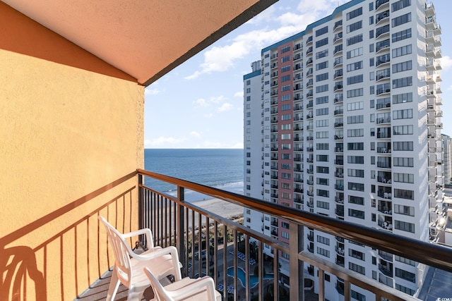 balcony with a water view