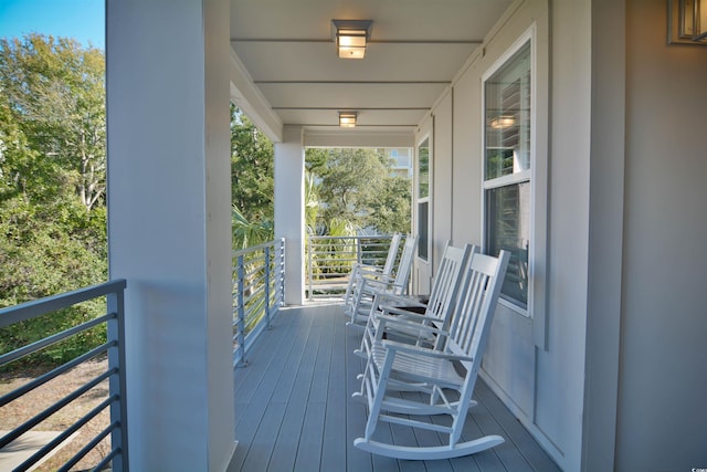 deck featuring covered porch