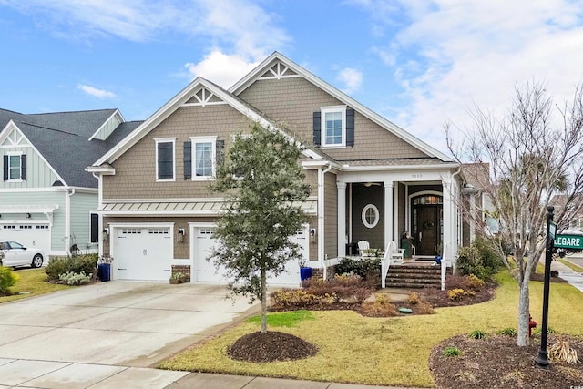 craftsman-style house with a garage