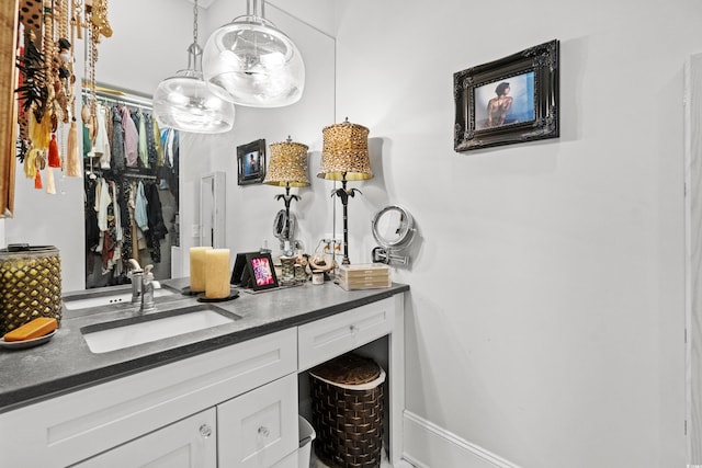 interior space featuring vanity